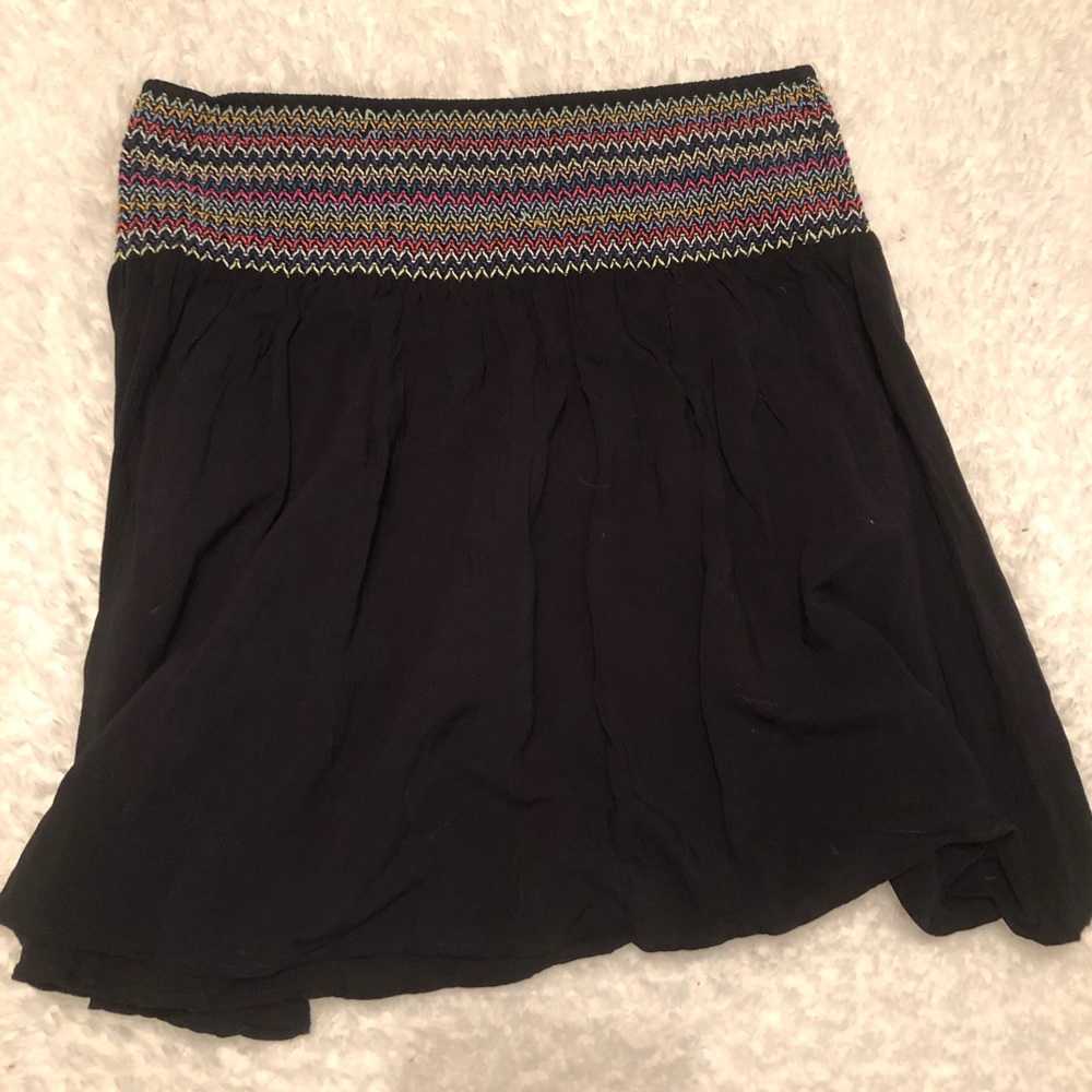 Cute black skirt with rainbow waistband